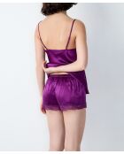 Shorts in milchigem Pflaumendesign