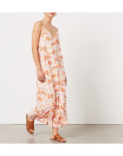 Felixa bedrucktes Kleid mit weißem Hintergrund