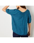 Blusa Lelix con stampa blu verde