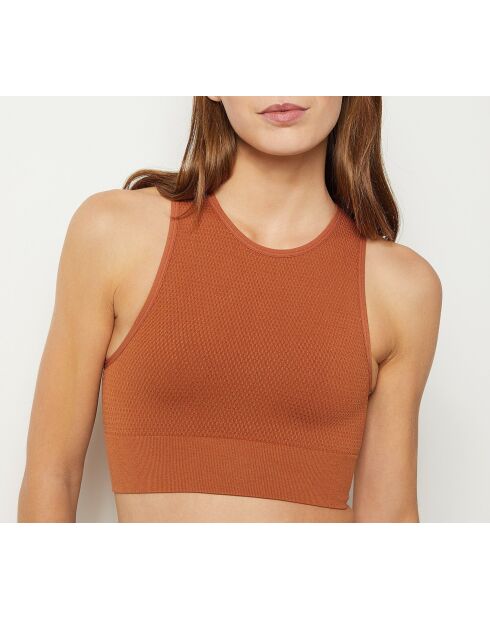 Braunes Prana Crop-Top