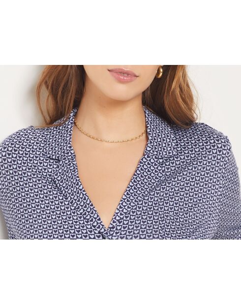 Marineblauw hemd Vikentia