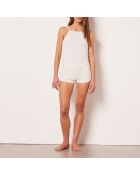 Camiseta sin mangas exclusiva en color crudo