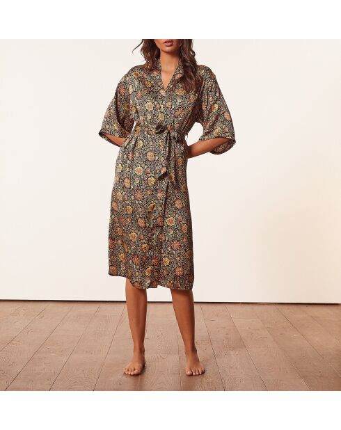 Déshabillé Kezia imprimé fond noir