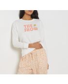 Ecru T-shirt van Pooja