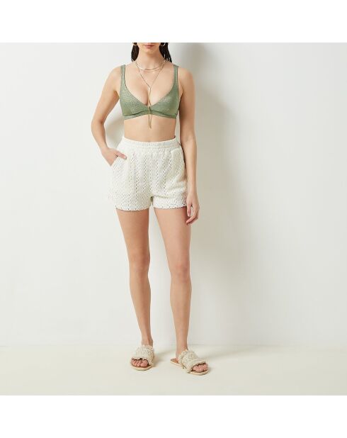 Pantaloncini elasticizzati a vita corta Akila b ecru