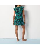 Tunique à manches courtes midi Perry b imprimée fond noir