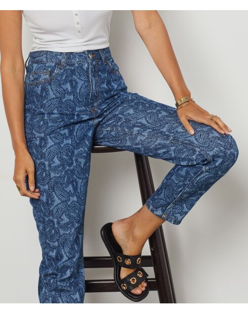 Blauwgroene Momi-broek met print