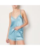 Milchige lagunenblaue Shorts