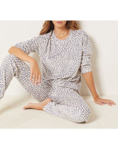 Pijama de dos piezas estampado azul Olann