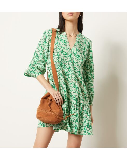 Abito Cara stampato su fondo verde