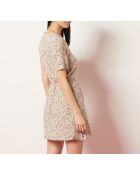 Vestido Cesar estampado con fondo coral