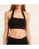 Debardeur Crop Croise noir