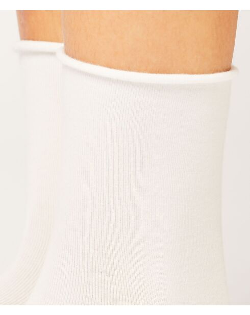 Calzini midi in cotone bianco 2PP