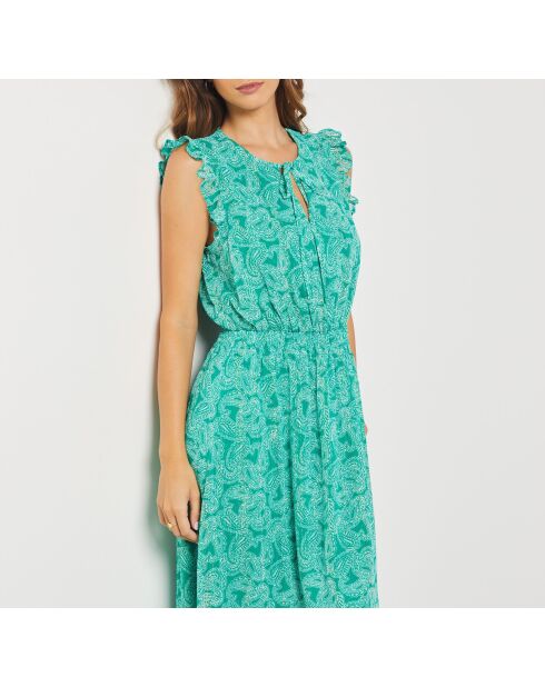 Maria-jurk gedrukt op een groene achtergrond