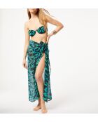 Perry B Langer Pareo mit mehreren Positionen, gedruckt auf schwarzem Hintergrund