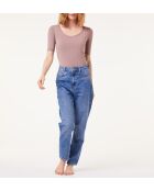 Warm Me Up T-shirt met kant, taupe