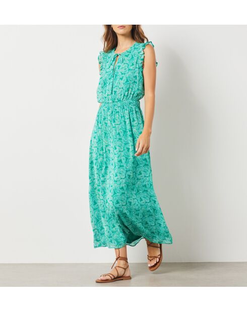 Maria-jurk gedrukt op een groene achtergrond