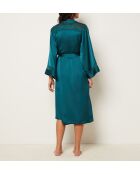 Bata grabada azul y verde