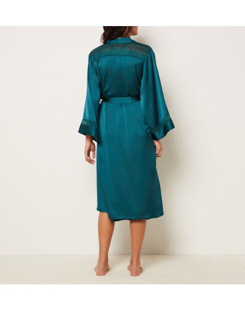 Bata grabada azul y verde