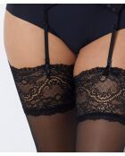 Schwarze Couture-Spitzenstrumpfhose