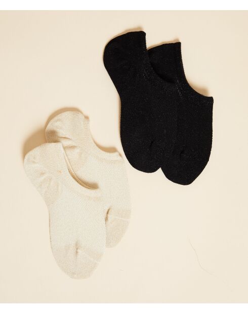 Calzini Sneaker Socks 2PP nero/beige