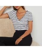 Abina weißes gestreiftes T-Shirt