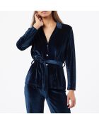 Samtiges marineblaues Hemd