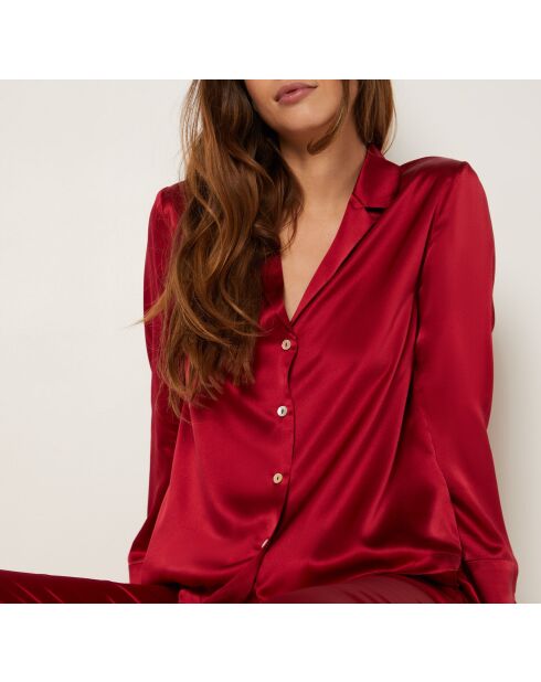 Camicia rossa perlata