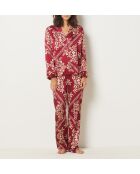 Camisa floral granate burdeos