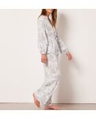 Paisley broek met blauwgroene print