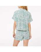 Atipa shirt met groen-wit bladpatroon