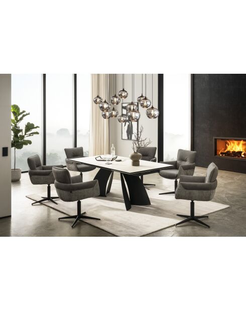 Table ceramique italian blanche - 180 (260)x77x90 cm