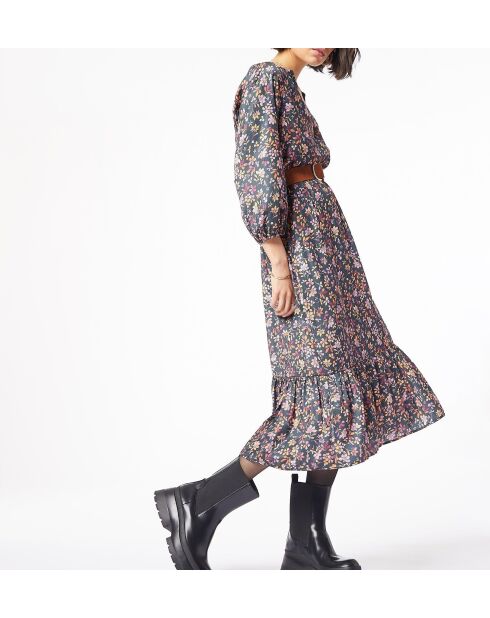 Athia jurk met marineblauwe print