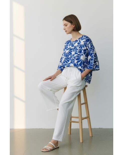 Top en lin mélangé Lucie royal