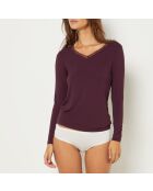 Warm Me Up Lace T-shirt bordeaux granaat