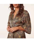 Déshabillé Kezia imprimé fond noir