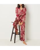 Pantalones florales granates burdeos