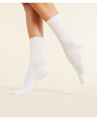Calzini midi in cotone bianco 2PP