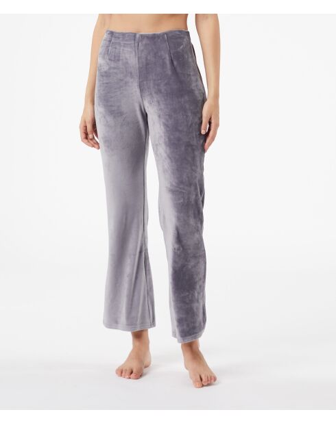 Antracietkleurige driedelige pyjama Velly