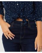 Movi marineblaues bedrucktes Hemd