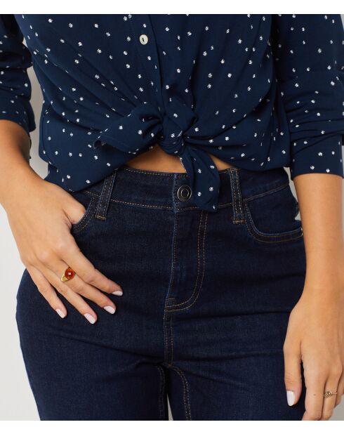 Marineblauw overhemd met print Movi