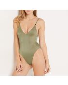 Idílico traje de baño de 1 pieza de color caqui oliva Idyllic sin marco y sin concha