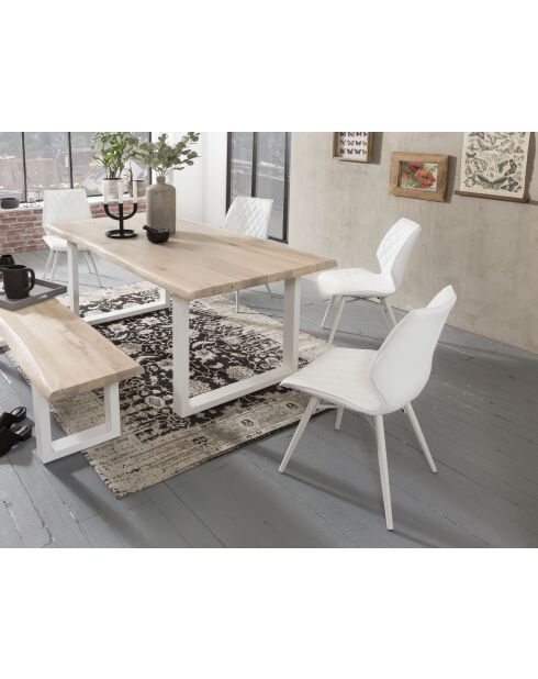 Table chêne massif blanche - 160x77x90 cm