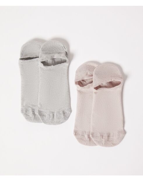 Sneaker Socks 2PP grijs/roze sokken