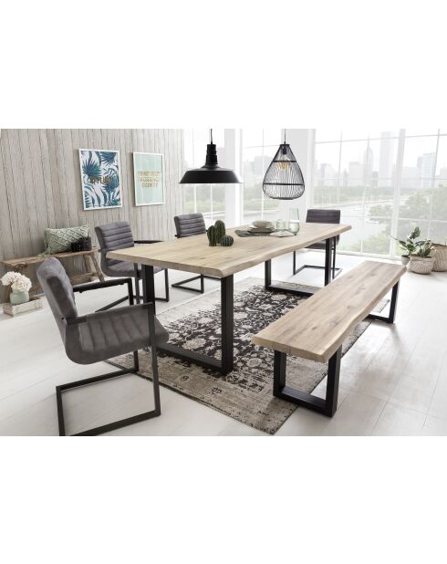 Table chêne massif blanche - 160x77x90 cm