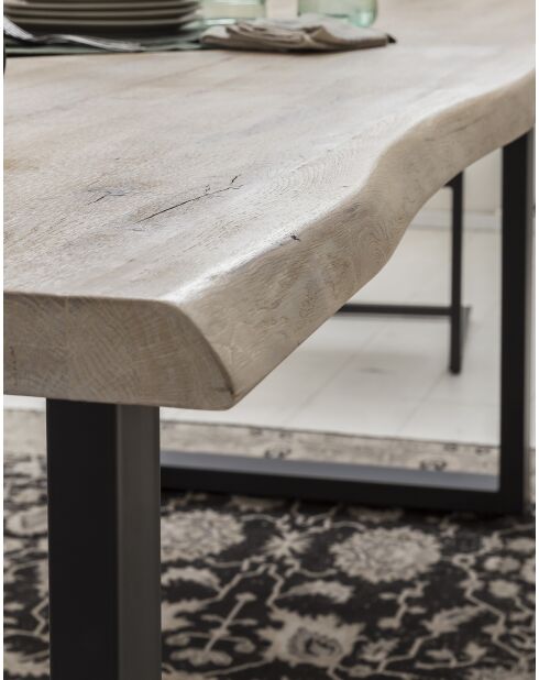 Table chêne massif blanche - 160x77x90 cm