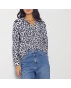 Movi marineblaues bedrucktes Hemd