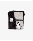 Antracietkleurige driedelige pyjama Veda