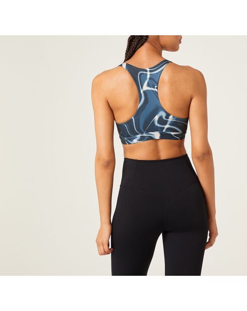 Blauwgroene beugelbeha met matchprint