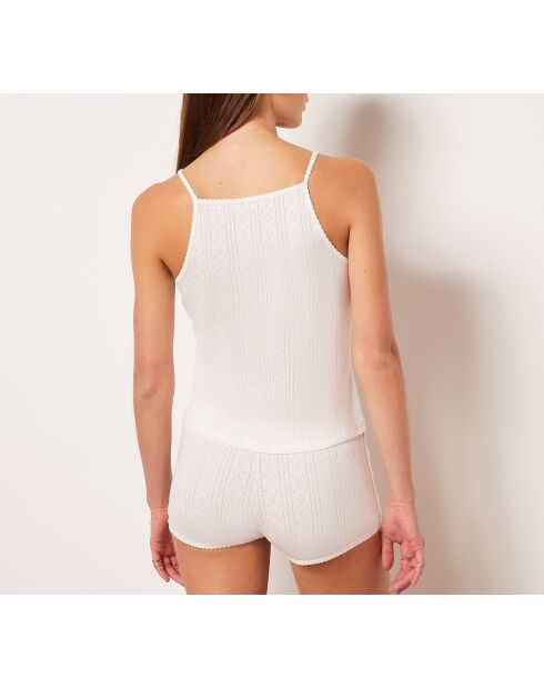 Camiseta sin mangas exclusiva en color crudo